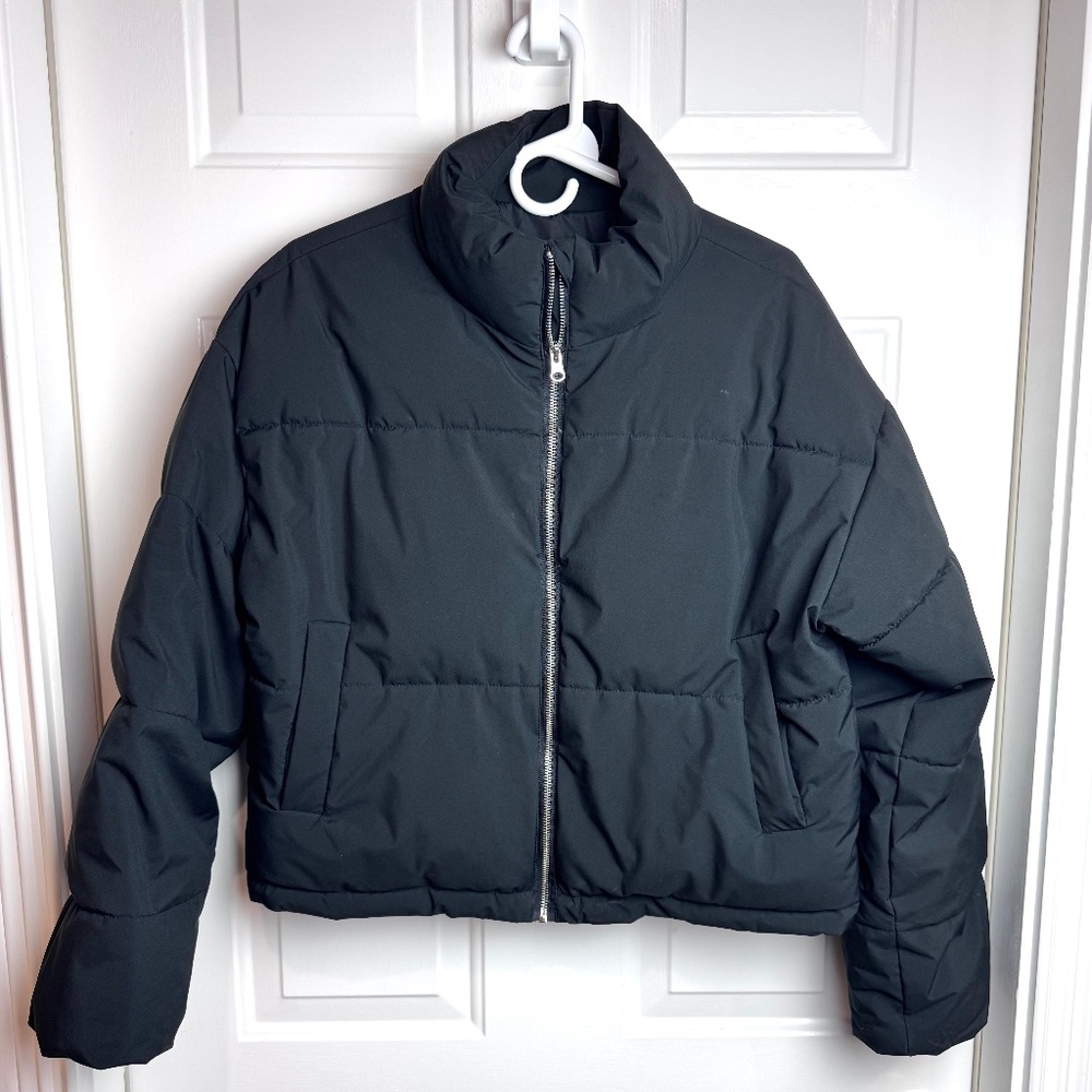 Ladies Altar'd State Black Puffer Coat , Size Medium